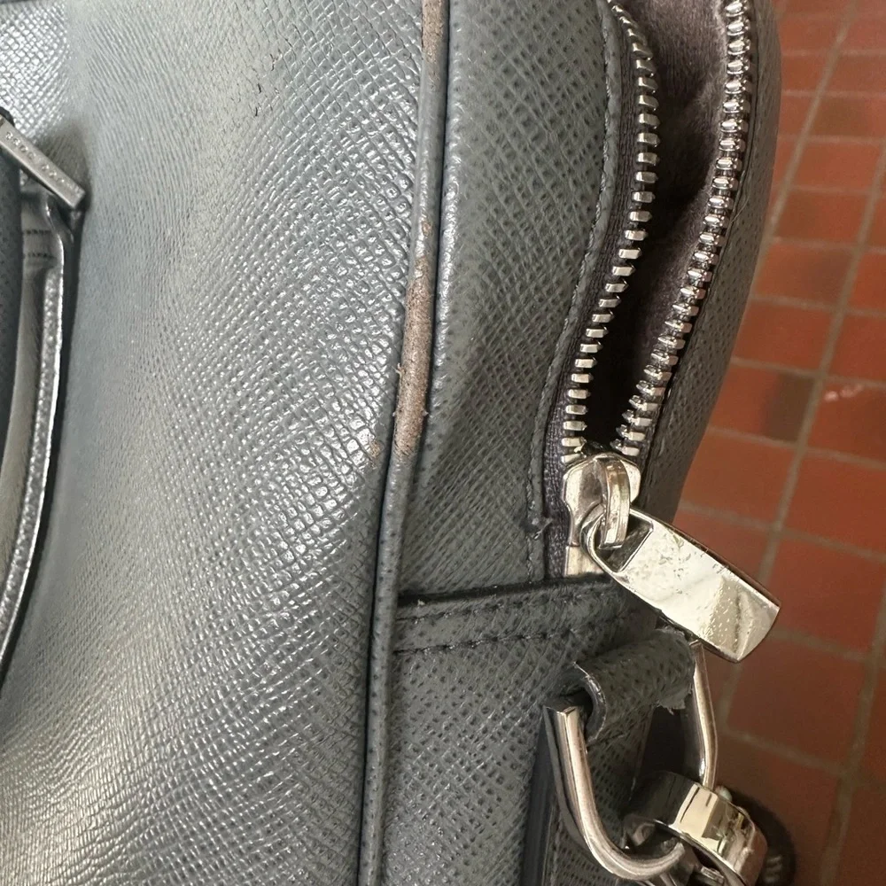 Hugo Boss Charcoal Leather Briefcase